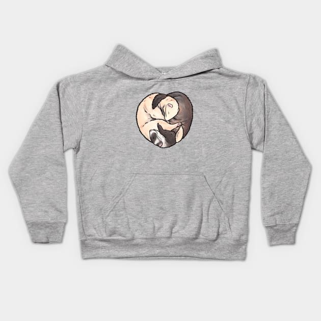 Sleeping Ferrets Kids Hoodie by animalartbyjess